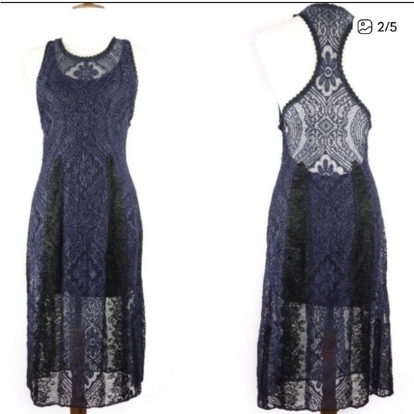 Free People Dresses & Skirts - Free People Miracle Lace Racerback Midi Dress small